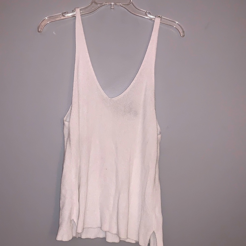 White Knit Tank Top